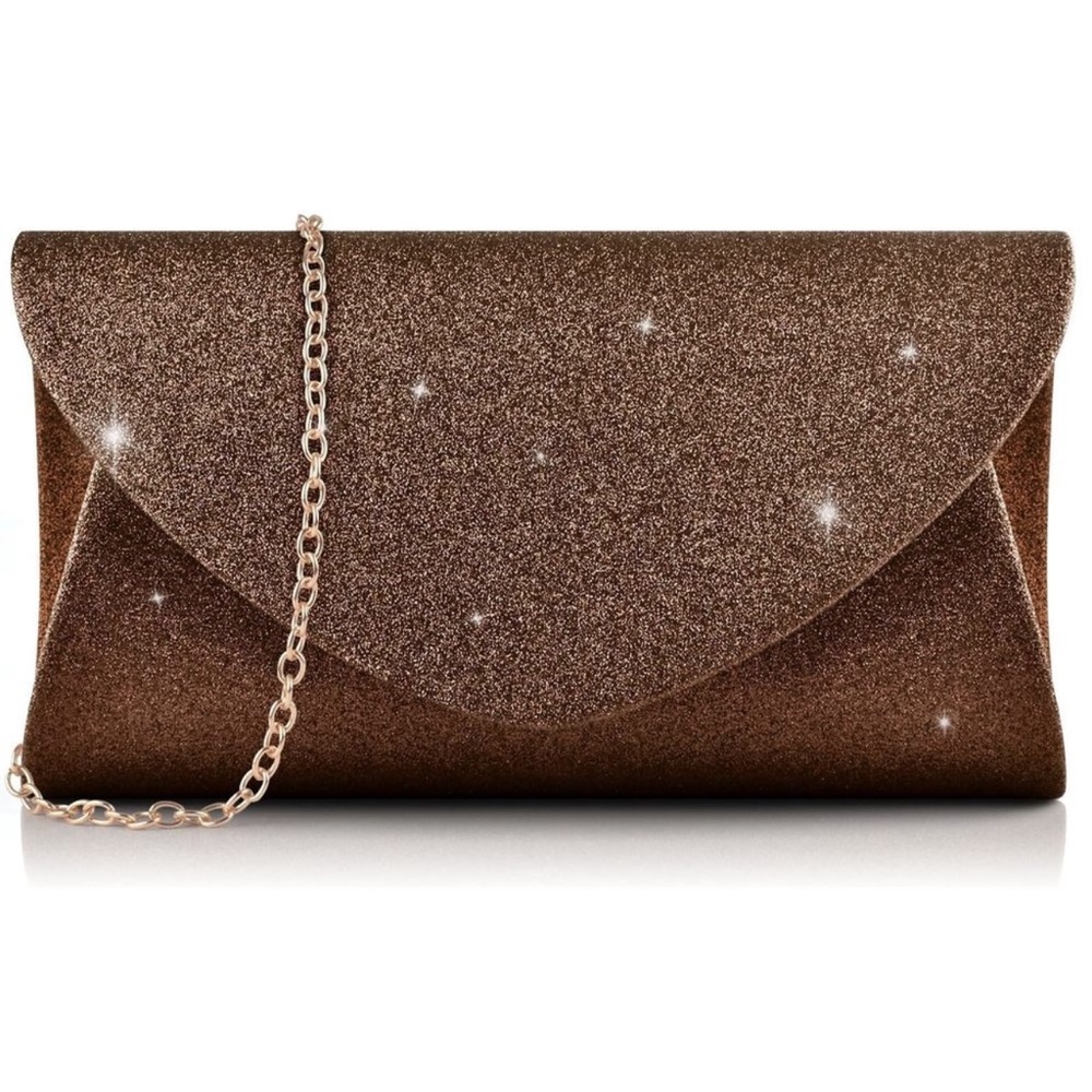 Evening Bag Clutch Purse, Glitter Party Wedding Handbag With Chain >:(
